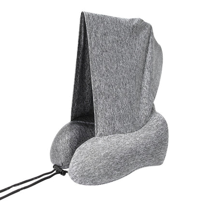 CozyCloud Hooded Travel Pillow – Ultimate 360° Neck Support with Memory Foam Comfort